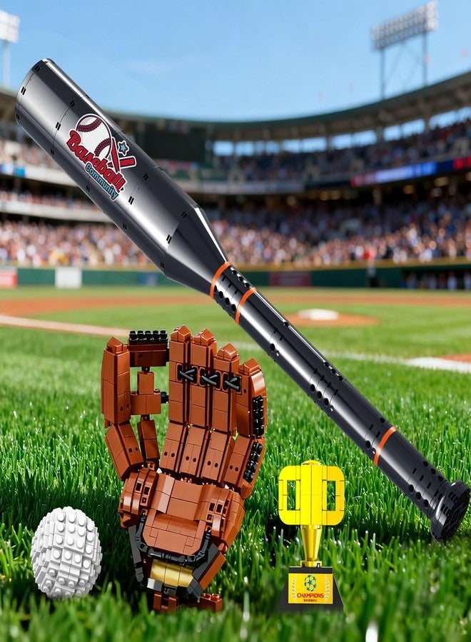 Oeasic Baseball Building Kit for Adults 1021 PCS - Sports Display Model with Bat, Glove, Ball & Trophy, Creative Building Toy for Men, Teens & Fans, Unique Gift Idea & Home Office Display Décor - Image 5